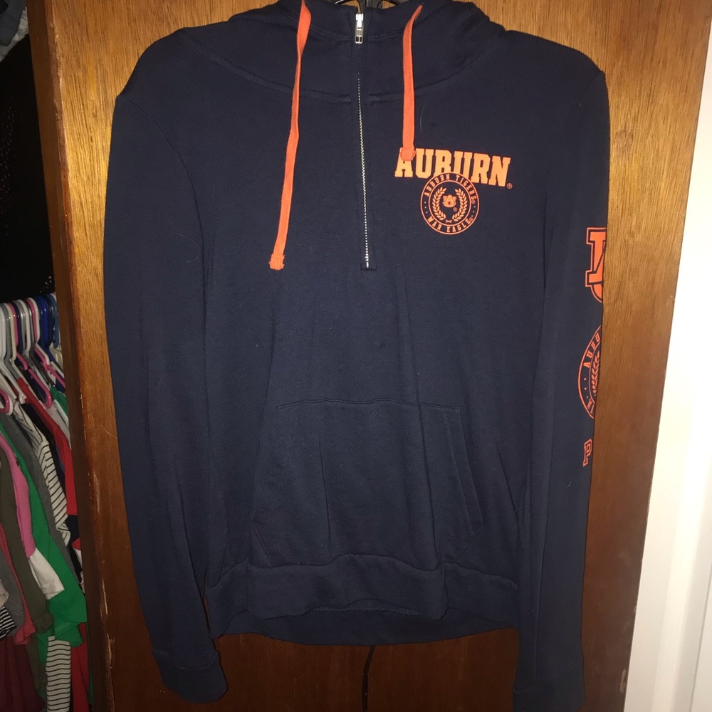 VS Pink Auburn quarter zip hoodie